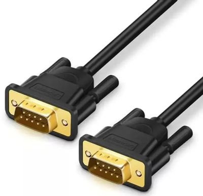 Кабель UGREEN DB101, DB9 (f) - DB9 (f), GOLD , ферритовый фильтр , 1.5м, черный [20153]