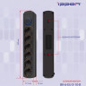 Сетевой фильтр Ippon BK-6-EU-1.8-16-B, 1.8м, черный