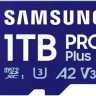 Карта памяти microSDXC UHS-I U3 Samsung Pro PLUS 1024 ГБ, 180 МБ/с, Class 10, MB-MD1T0SA, 1 шт., переходник SD