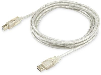 Кабель USB2.0 Buro USB2.0-AM/BM-3-TRANS, USB A(m) - USB B(m), 3м, прозрачный