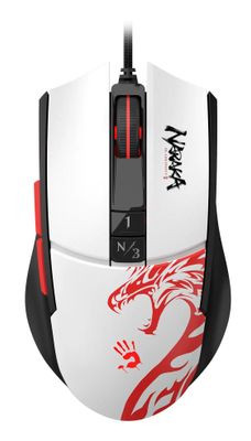 Мышь A4TECH Bloody L65 Max, игровая, оптическая, проводная, USB, белый и рисунок [l65 max naraka]
