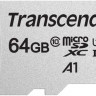 Карта памяти microSDXC UHS-I U1 Transcend 64 ГБ, 100 МБ/с, Class 10, TS64GUSD300S, 1 шт., без адаптера