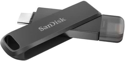 USB Type-C/Lightning Sandisk iXpand Luxe 64ГБ, USB3.0, черный [sdix70n-064g-gn6nn]