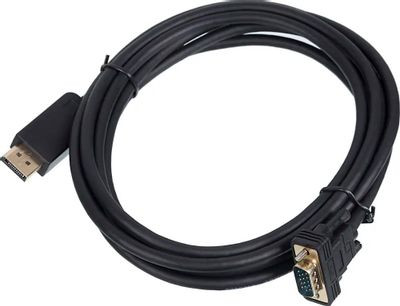 Кабель 1.1v, DisplayPort (m) - VGA (m), GOLD , 3м, черный