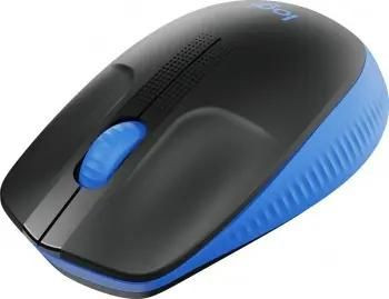 Мышь Logitech M190, оптическая, беспроводная, USB, черный и синий [910-005914]