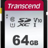 Карта памяти SDXC UHS-I U1 Transcend 300S 64 ГБ, 100 МБ/с, Class 10, TS64GSDC300S, 1 шт., без адаптера