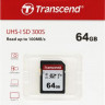 Карта памяти SDXC UHS-I U1 Transcend 300S 64 ГБ, 100 МБ/с, Class 10, TS64GSDC300S, 1 шт., без адаптера