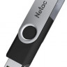 Флешка USB NETAC U505 64ГБ, USB2.0, черный и серебристый [nt03u505n-064g-20bk]