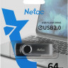 Флешка USB NETAC U505 64ГБ, USB2.0, черный и серебристый [nt03u505n-064g-20bk]