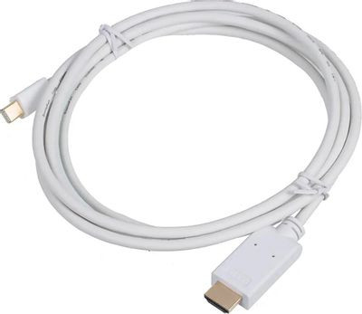 Кабель 1.2v, miniDisplayPort (m) - HDMI (m), GOLD , 2м, белый