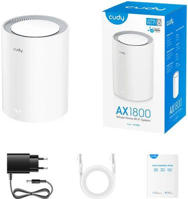 Бесшовный Mesh роутер CUDY M1800(1-Pack), AX1800, белый