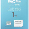Карта памяти microSDXC UHS-I U3 Samsung EVO Plus 1024 ГБ, 160 МБ/с, Class 10, MB-MC1T0SA, 1 шт., переходник SD