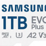 Карта памяти microSDXC UHS-I U3 Samsung EVO Plus 1024 ГБ, 160 МБ/с, Class 10, MB-MC1T0SA, 1 шт., переходник SD
