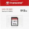 Карта памяти SDXC UHS-I U3 Transcend 512 ГБ, 100 МБ/с, Class 10, TS512GSDC300S, 1 шт., без адаптера