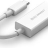 Адаптер UGREEN MM130, DisplayPort (m) - USB Type-C (f), ферритовый фильтр , 0.15м, белый [40372]