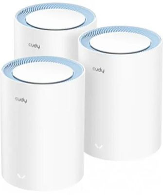 Бесшовный Mesh роутер CUDY M1200(3-Pack), AC1200, белый, 3 шт. в комплекте