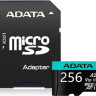 Карта памяти microSDXC UHS-I U3 A-Data Premier Pro 256 ГБ, 100 МБ/с, Class 10, AUSDX256GUI3V30SA2-RA1, 1 шт., переходник SD