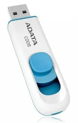 Флешка USB A-Data Classic C008 64ГБ, USB2.0, синий и белый [ac008-64g-rwe]