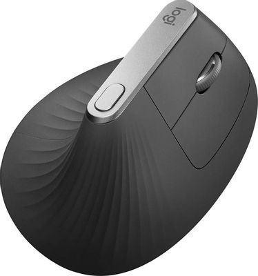 Мышь Logitech MX Vertical, оптическая, беспроводная, USB, черный и серебристый [910-005449]