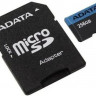 Карта памяти microSDXC UHS-I U1 A-Data Premier Pro 256 ГБ, 100 МБ/с, 10X, Class 10, AUSDX256GUICL10A1-RA1, 1 шт., переходник SD