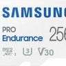 Карта памяти microSDXC UHS-I U3 Samsung PRO Endurance 256 ГБ, 100 МБ/с, Class 10, MB-MJ256KA, 1 шт., переходник SD