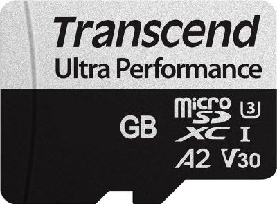 Карта памяти microSDXC UHS-I U3 Transcend 128 ГБ, 160 МБ/с, Class 10, TS128GUSD340S, 1 шт., с адаптером