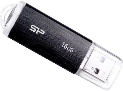 Флешка USB Silicon Power Ultima U02 16ГБ, USB2.0, черный [sp016gbuf2u02v1k]