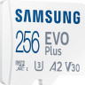 Карта памяти microSDXC UHS-I U3 Samsung EVO Plus 256 ГБ, 130 МБ/с, Class 10, MB-MC256KA, 1 шт., переходник SD