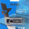 Флешка USB NETAC U505 128ГБ, USB3.0, черный и серебристый [nt03u505n-128g-30bk]