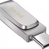 Флешка USB Sandisk Ultra Dual Drive Luxe 256ГБ, USB3.1, серебристый [sdddc4-256g-g46]