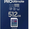 Карта памяти SDXC UHS-I U3 Samsung Pro Ultimate 512 ГБ, 200 МБ/с, Class 10, MB-SY512S/WW, 1 шт., без адаптера