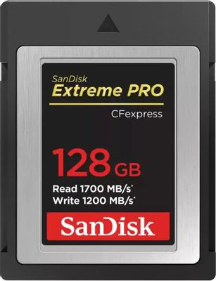 Карта памяти CF Sandisk Extreme Pro 128 ГБ, 1700 МБ/с, SDCFE-128G-GN4NN, 1 шт., без адаптера