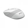 Мышь A4TECH Fstyler FG10, оптическая, беспроводная, USB, белый и серый [fg10 white]