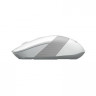Мышь A4TECH Fstyler FG10, оптическая, беспроводная, USB, белый и серый [fg10 white]