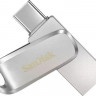 Флешка USB Sandisk Ultra Dual Drive Luxe 128ГБ, USB3.1, серебристый [sdddc4-128g-g46]