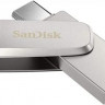 Флешка USB Sandisk Ultra Dual Drive Luxe 128ГБ, USB3.1, серебристый [sdddc4-128g-g46]
