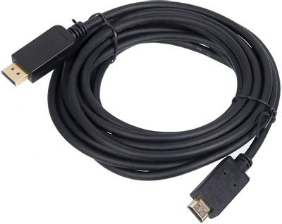 Кабель 1.2v, DisplayPort (m) - HDMI (m), GOLD , 5м, черный