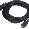 Кабель 1.2v, DisplayPort (m) - HDMI (m), GOLD , 5м, черный