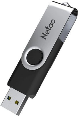 Флешка USB NETAC U505 32ГБ, USB3.0, черный и серебристый [nt03u505n-032g-30bk]
