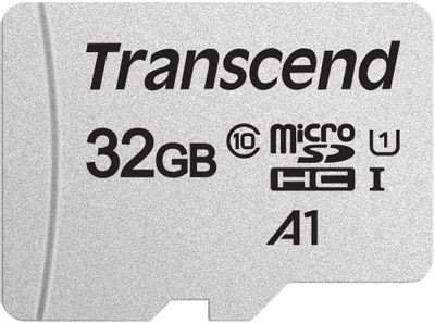 Карта памяти microSDHC UHS-I U1 Transcend 32 ГБ, 100 МБ/с, Class 10, TS32GUSD300S, 1 шт., без адаптера