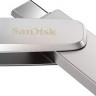 Флешка USB Sandisk Ultra Dual Drive Luxe 64ГБ, USB3.1, серебристый [sdddc4-064g-g46]