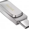Флешка USB Sandisk Ultra Dual Drive Luxe 64ГБ, USB3.1, серебристый [sdddc4-064g-g46]
