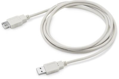 Кабель-удлинитель USB2.0 Buro Reversible, USB A(m) - USB A(f), 1.8м, серый