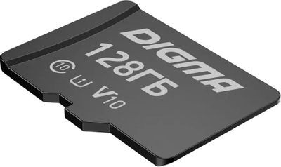Карта памяти microSDXC UHS-I U1 Digma 128 ГБ, 90 МБ/с, Class 10, CARD10, 1 шт., переходник SD [dgfca128a01]
