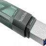 Флешка USB Sandisk iXpand Flip 64ГБ, USB3.1, зеленый и серебристый [sdix90n-064g-gn6nn]