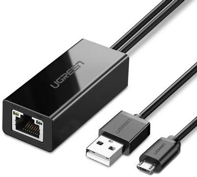 Адаптер UGREEN 30985, USB 3.0 A(m) (прямой) - micro USB 3.0 B (m) (прямой), ферритовый фильтр , круглое, 1м, черный