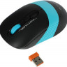 Мышь A4TECH Fstyler FG10, оптическая, беспроводная, USB, черный и синий [fg10 blue]