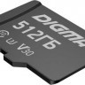 Карта памяти microSDXC UHS-I U3 Digma 512 ГБ, 90 МБ/с, Class 10, CARD30, 1 шт., переходник SD [dgfca512a03]