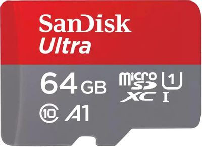 Карта памяти microSDXC UHS-I U1 Sandisk Ultra 64 ГБ, 120 МБ/с, Class 10, SDSQUA4-064G-GN6MN, 1 шт., без адаптера