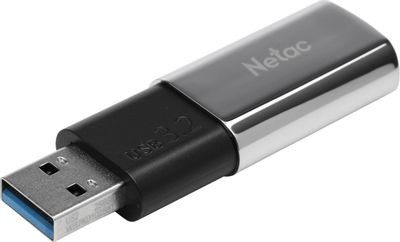 Флешка USB NETAC US2 256ГБ, USB3.1, черный и серебристый [nt03us2n-256g-32sl]
